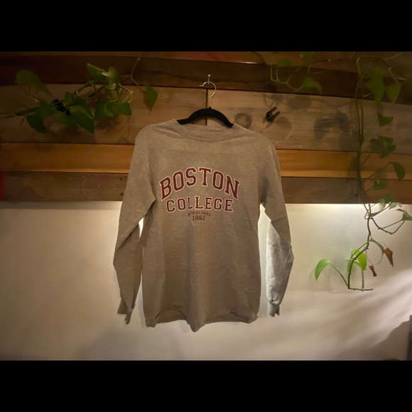 CHAMPION Boston College Long Sleeve Grey Shirt (S) - Picture 2 of 4